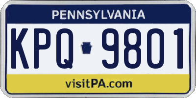 PA license plate KPQ9801