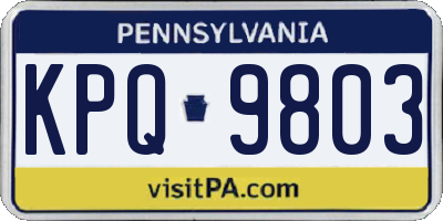 PA license plate KPQ9803