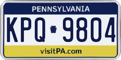 PA license plate KPQ9804