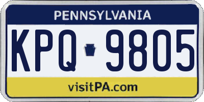 PA license plate KPQ9805