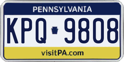 PA license plate KPQ9808