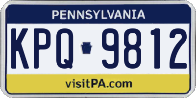 PA license plate KPQ9812