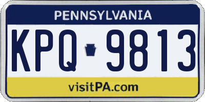 PA license plate KPQ9813