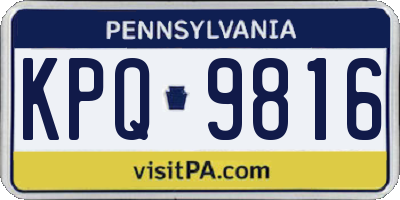PA license plate KPQ9816