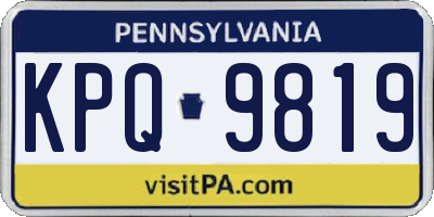 PA license plate KPQ9819