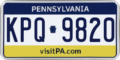 PA license plate KPQ9820