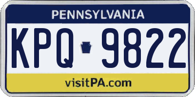 PA license plate KPQ9822