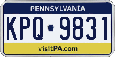 PA license plate KPQ9831