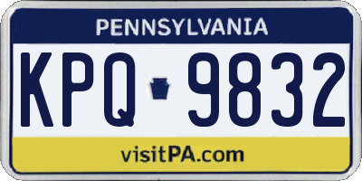 PA license plate KPQ9832