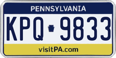PA license plate KPQ9833