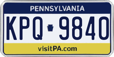 PA license plate KPQ9840