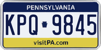PA license plate KPQ9845
