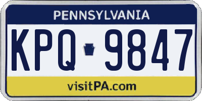 PA license plate KPQ9847