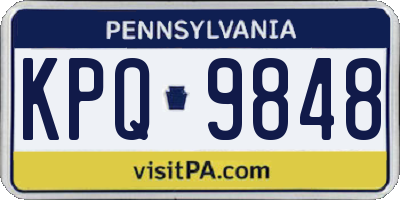 PA license plate KPQ9848