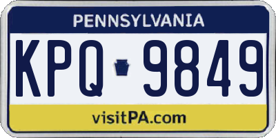 PA license plate KPQ9849