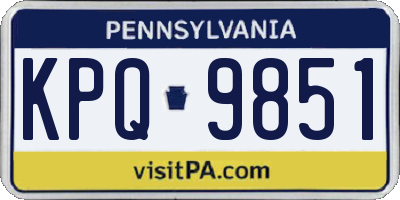 PA license plate KPQ9851