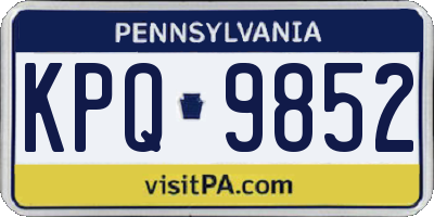 PA license plate KPQ9852