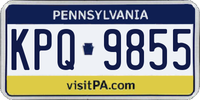 PA license plate KPQ9855