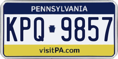 PA license plate KPQ9857