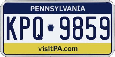 PA license plate KPQ9859