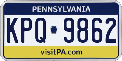 PA license plate KPQ9862