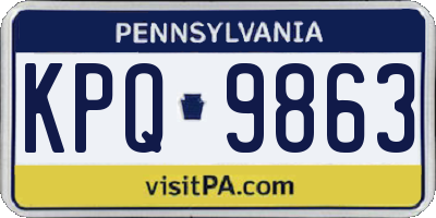 PA license plate KPQ9863