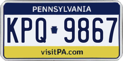 PA license plate KPQ9867