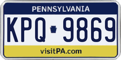PA license plate KPQ9869