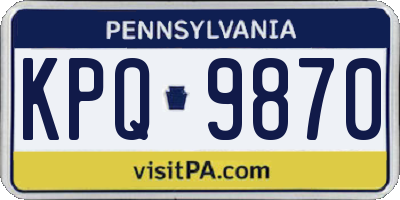 PA license plate KPQ9870
