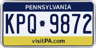 PA license plate KPQ9872