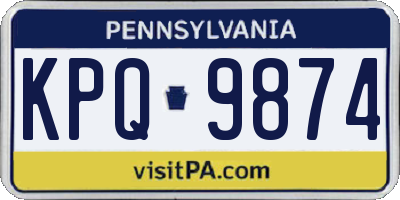 PA license plate KPQ9874