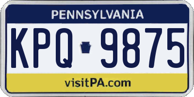 PA license plate KPQ9875