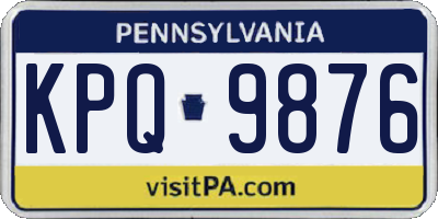 PA license plate KPQ9876