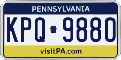 PA license plate KPQ9880