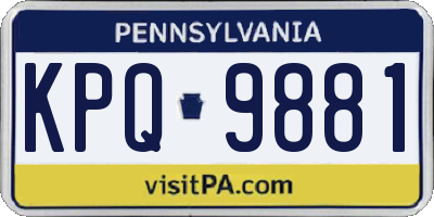 PA license plate KPQ9881