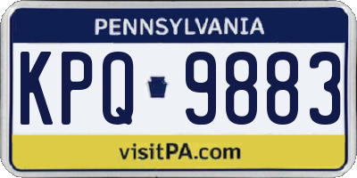 PA license plate KPQ9883
