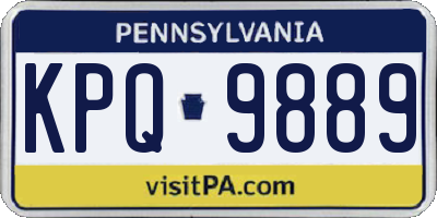 PA license plate KPQ9889