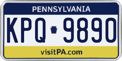 PA license plate KPQ9890