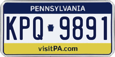 PA license plate KPQ9891