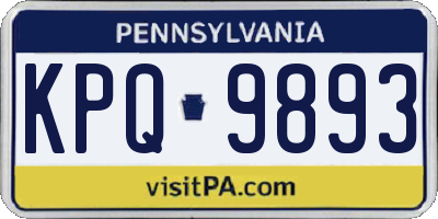 PA license plate KPQ9893