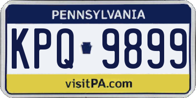 PA license plate KPQ9899