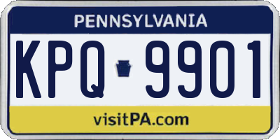 PA license plate KPQ9901