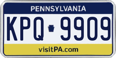 PA license plate KPQ9909