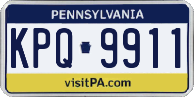 PA license plate KPQ9911
