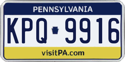 PA license plate KPQ9916