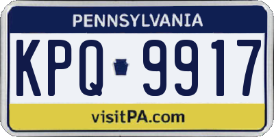 PA license plate KPQ9917