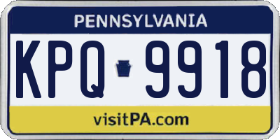PA license plate KPQ9918