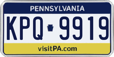PA license plate KPQ9919