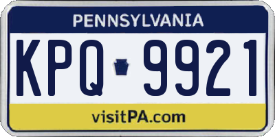 PA license plate KPQ9921