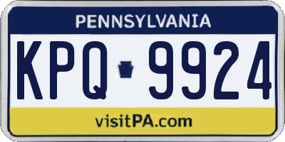 PA license plate KPQ9924